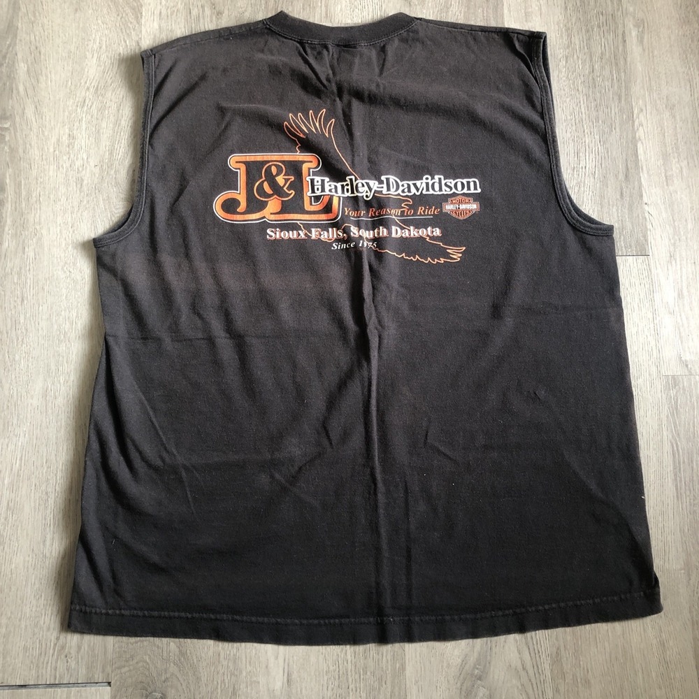 Vintage 2002 Harley Davidson Sturgis Black Hills Rally Muscle Shirt Extra Large - Picture 5 of 6